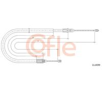 Cavo freno a mano posteriore 11.6599 COFLE per RENAULT CLIO II THALIA I