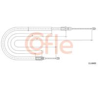 Cavo freno a mano posteriore 11.6600 COFLE per RENAULT CLIO II THALIA I