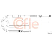 Cavo freno a mano posteriore 11.6663 COFLE per RENAULT MODUS / GRAND MODUS