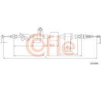 Cavo freno a mano posteriore 12.0101 COFLE per ALFA ROMEO 159 159 Sportwagon