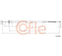 Cavo freno a mano posteriore 12.0701 COFLE per FIAT PANDA