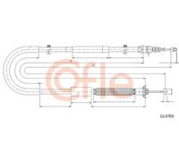 Cavo freno a mano posteriore 12.0703 COFLE per FIAT BRAVO II STILO