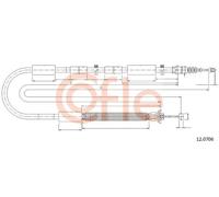 Cavo freno a mano posteriore 12.0706 COFLE per FIAT BRAVO II STILO