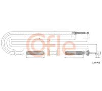 Cavo freno a mano posteriore 12.0708 COFLE per FIAT DOBLO MPV / Space wagon