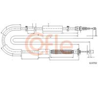 Cavo freno a mano posteriore 12.0722 COFLE per FIAT BRAVO II STILO