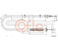 Cavo freno a mano posteriore 12.0723 COFLE per FIAT BRAVO II STILO