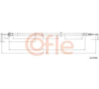 Cavo freno a mano posteriore 12.0740 COFLE per FIAT LINEA