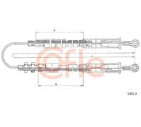 Cavo freno a mano posteriore 1401.3 COFLE per FIAT CINQUECENTO