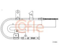 Cavo freno a mano posteriore 17.0001 COFLE per NISSAN MICRA II