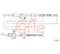 Cavo freno a mano posteriore 17.0235 COFLE per NISSAN PRIMERA PRIMERA Hatchback