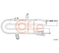 Cavo freno a mano posteriore 17.0247 COFLE per NISSAN PRIMERA Hatchback PRIMERA