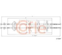 Cavo freno a mano posteriore 17.0587 COFLE per MAZDA 6 Hatchback 6 Tre volumi