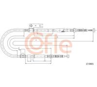 Cavo freno a mano posteriore 17.0601 COFLE per MAZDA 626 V Station Wagon