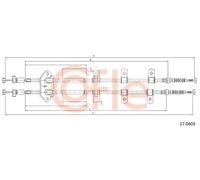 Cavo freno a mano posteriore 17.0603 COFLE per MAZDA 6 Tre volumi 6 Hatchback