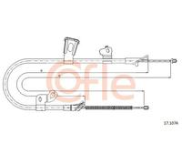 Cavo freno a mano posteriore 17.1074 COFLE per TOYOTA YARIS YARIS VERSO