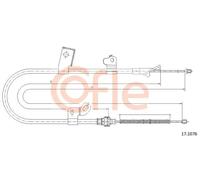 Cavo freno a mano posteriore 17.1076 COFLE per TOYOTA YARIS