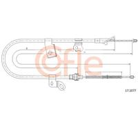 Cavo freno a mano posteriore 17.1077 COFLE per TOYOTA YARIS