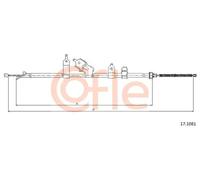 Cavo freno a mano posteriore 17.1081 COFLE per DAIHATSU TOYOTA