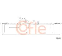 Cavo freno a mano posteriore 17.1083 COFLE per DAIHATSU TOYOTA