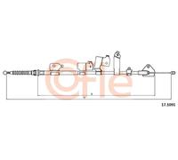 Cavo freno a mano posteriore 17.1091 COFLE per TOYOTA AURIS AURIS Familiare