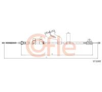 Cavo freno a mano posteriore 17.1102 COFLE per TOYOTA YARIS