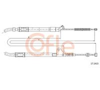 Cavo freno a mano posteriore 17.1415 COFLE per TOYOTA AVENSIS AVENSIS Liftback