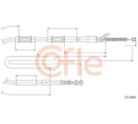 Cavo freno a mano posteriore 17.1445 COFLE per TOYOTA COROLLA COROLLA Compact