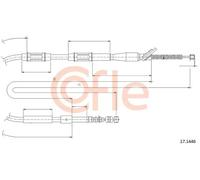 Cavo freno a mano posteriore 17.1446 COFLE per TOYOTA COROLLA COROLLA Compact