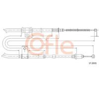 Cavo freno a mano posteriore 17.2035 COFLE per MITSUBISHI GALANT VII GALANT VIII