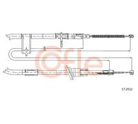 Cavo freno a mano posteriore 17.2512 COFLE per HYUNDAI ACCENT I PONY S COUPE