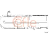 Cavo freno a mano posteriore 17.2515 COFLE per HYUNDAI ATOS