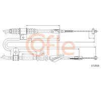 Cavo freno a mano posteriore 17.2523 COFLE per HYUNDAI COUPE I