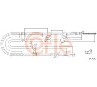 Cavo freno a mano posteriore 17.5061 COFLE per SUZUKI FIAT