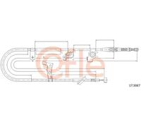 Cavo freno a mano posteriore 17.5067 COFLE per SUZUKI FIAT