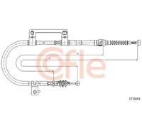 Cavo freno a mano posteriore 17.6043 COFLE per KIA SHUMA I SHUMA II Tre volumi