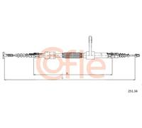Cavo freno a mano posteriore 251.34 COFLE per ALFA ROMEO 147 156
