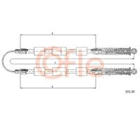 Cavo freno a mano posteriore 321.20 COFLE per FIAT CINQUECENTO SEICENTO / 600