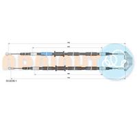 Cavo freno a mano posteriore 33.0238.1 ADRIAUTO per OPEL