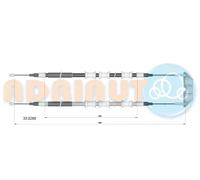 Cavo freno a mano posteriore 33.0280 ADRIAUTO per OPEL VECTRA B Hatchback