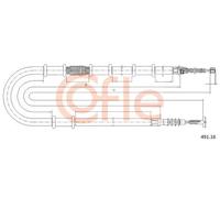 Cavo freno a mano posteriore 491.16 COFLE per FIAT MULTIPLA