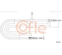 Cavo freno a mano posteriore 491.19 COFLE per FIAT MULTIPLA