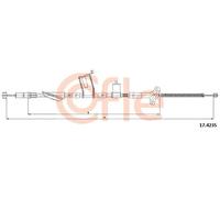 Cavo freno a mano posteriore Dx 17.4235 COFLE per HONDA CR-V II