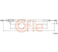 Cavo freno a mano posteriore Freno a disco 10.4662 COFLE per CITROËN