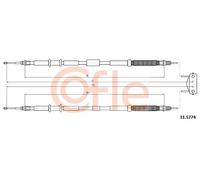 Cavo freno a mano posteriore Freno a tamburo 11.5774 COFLE per OPEL CORSA D