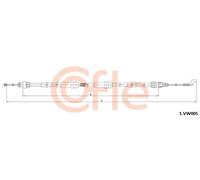Cavo freno a mano posteriore Sx 1.VK005 COFLE per VW MULTIVAN T5