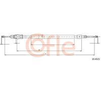 Cavo freno a mano posteriore Sx 10.4521 COFLE per CITROËN C3 I
