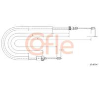 Cavo freno a mano posteriore Sx 10.6034 COFLE per PEUGEOT 206 SW 206 CC