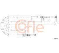 Cavo freno a mano posteriore Sx 10.6037 COFLE per PEUGEOT 208 I 207 207 CC