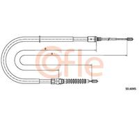 Cavo freno a mano posteriore Sx 10.6045 COFLE per CITROËN PEUGEOT