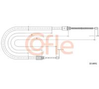 Cavo freno a mano posteriore Sx 10.6691 COFLE per RENAULT MEGANE I